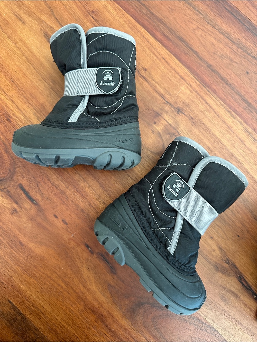 Kamik Kids Black and Gray Insulated Snow Boots